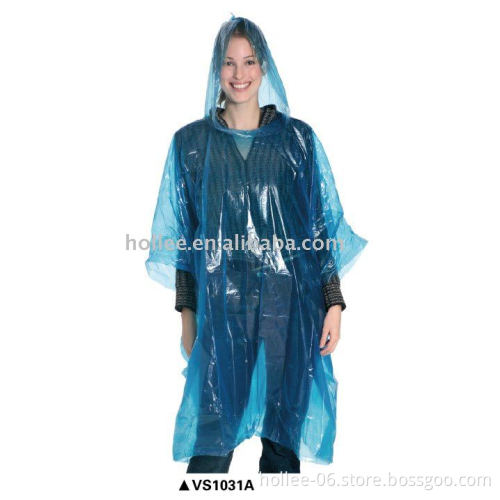 cheap & good quality PE clear poncho for adult